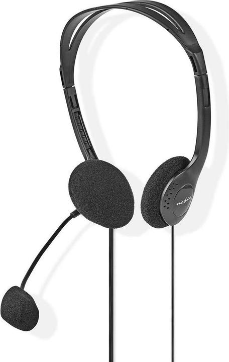 Produktbild Nedis Kopfhörer für PC, Headset, 2 Stecker, 3,5 mm, Schwarz (Kabelgebunden)