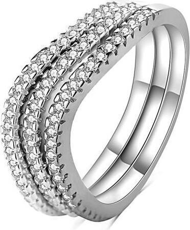 Image du produit Moiss MinimalistickÃ½ stÅ™brnÃ½ prsten se zirkony R00023 - Circuit : 58 mm