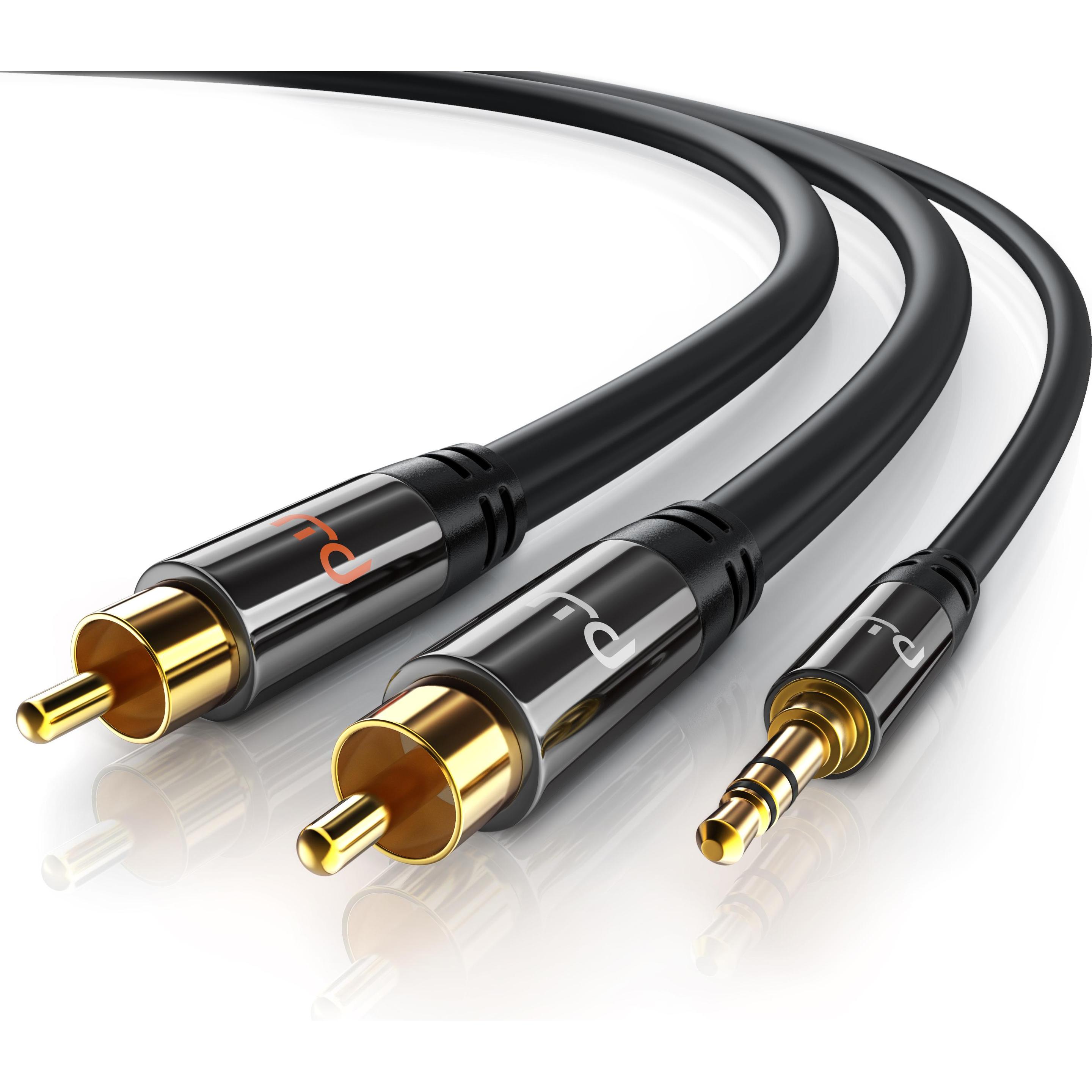 Primewire Cinch zu 3,5mm Klinke Audio Kabel, Cinchkabel, RCA, AUX, Stereo HiFi Adapter mehrfach geschirmt (7.50 m, 3.5mm...