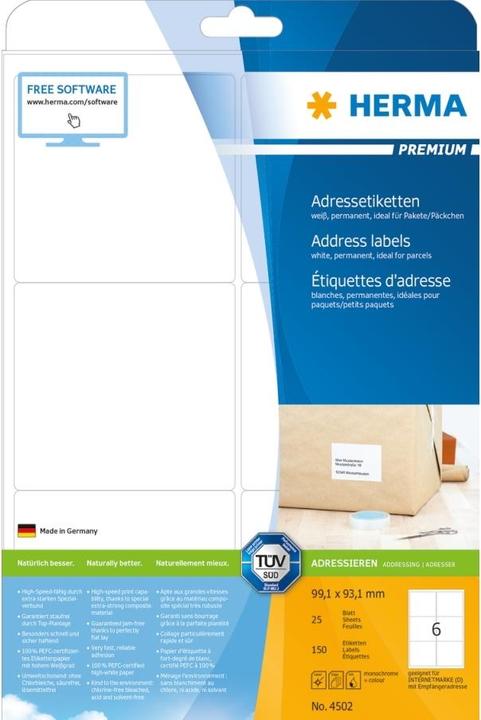 Actual product image Herma Universal labels A4
