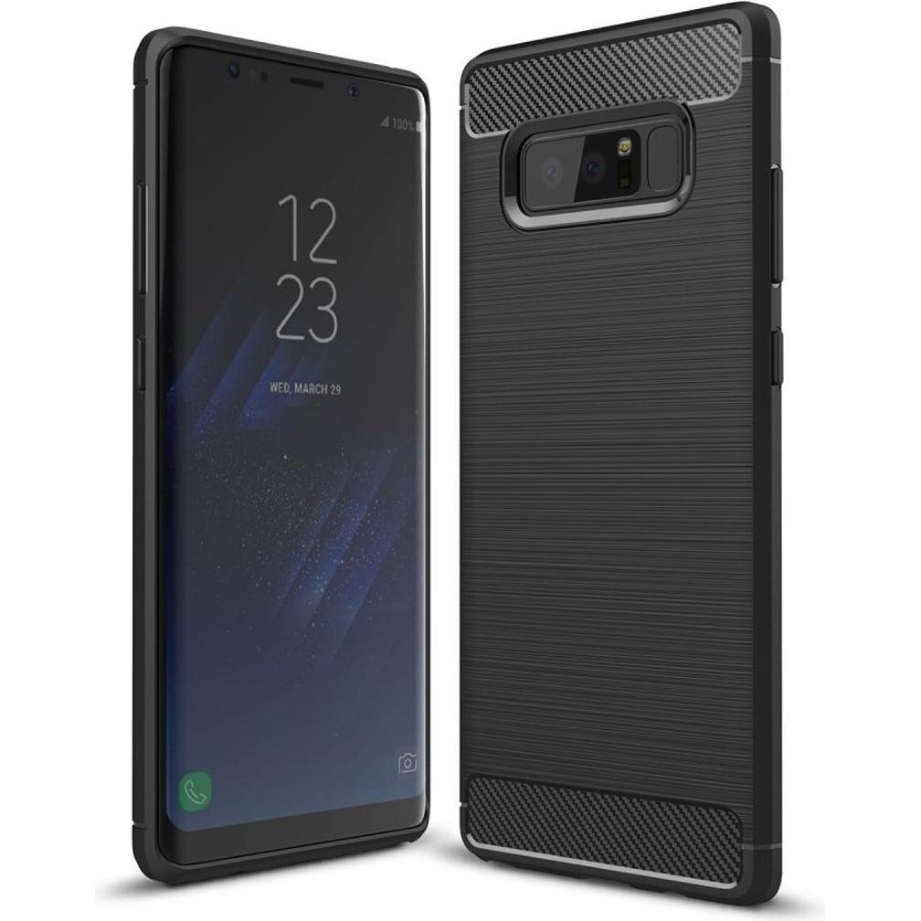König Design Hülle Handy Schutz für Samsung Galaxy Note 8 Case Cover Bumper Carbon Schwarz (Samsung Galaxy Note 8), Smar...