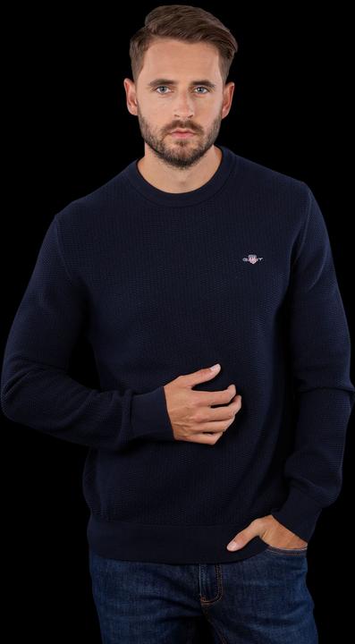 Produktbild GANT pullover mit rundhalsausschnitt micro textured (XL)