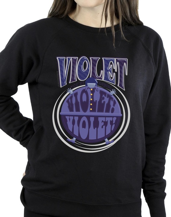 Actual product image Willy Wonka & the Chocolate Factory Womens/Ladies Violet Turning Violet Sweatshirt (5XL)