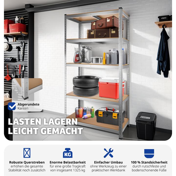 Image du produit tectake Etagère charge lourde 5 plateaux Ludvig