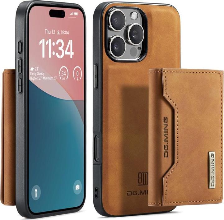 Produktbild Dg.Ming iPhone 15 Pro Max - Etui, Leder-Optik, Kartenfach & Magnetverschluss, Kamelbraun (Apple iPhone 15 Pro Max)