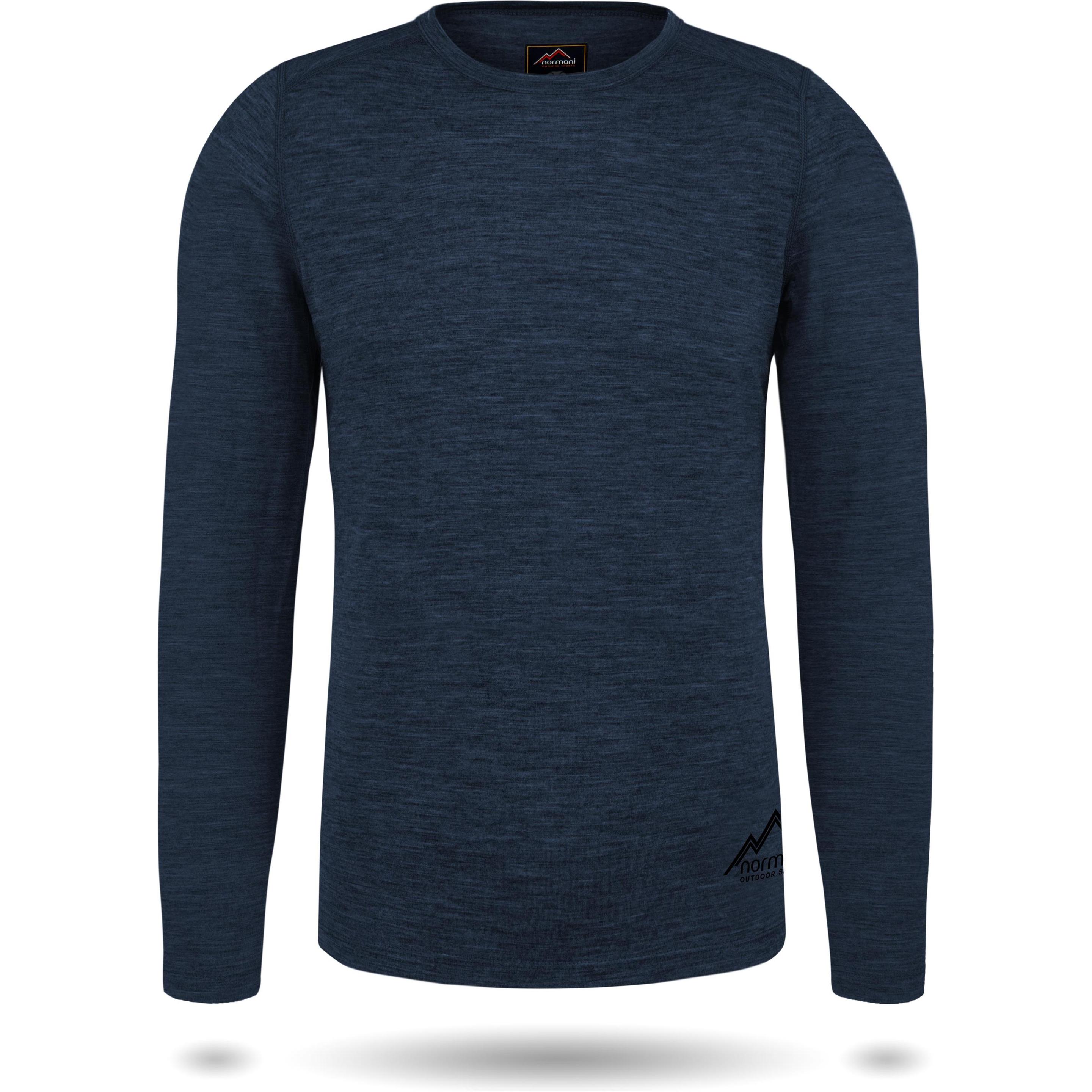 Thumbnail - Normani, Herren, Funktionsshirt, Herren Merino Langarm Melbourne (M), Blau, M