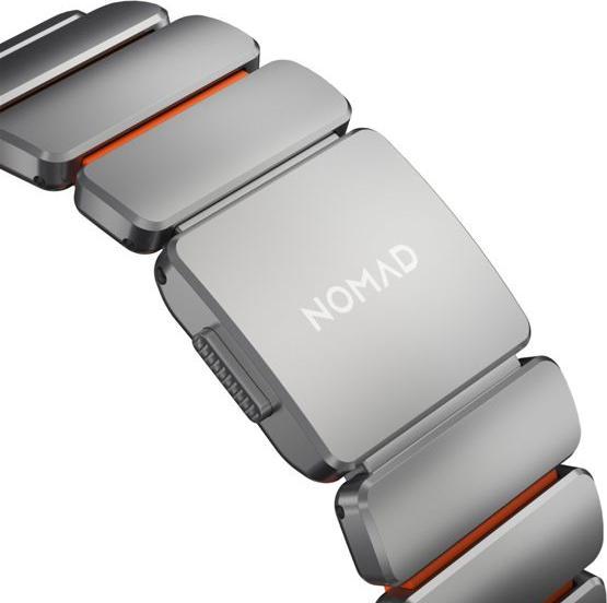 Productafbeelding Nomad Spartan Band Natural Titanium Ultra Orange 49mm (FKM, Titanium, Titanium)