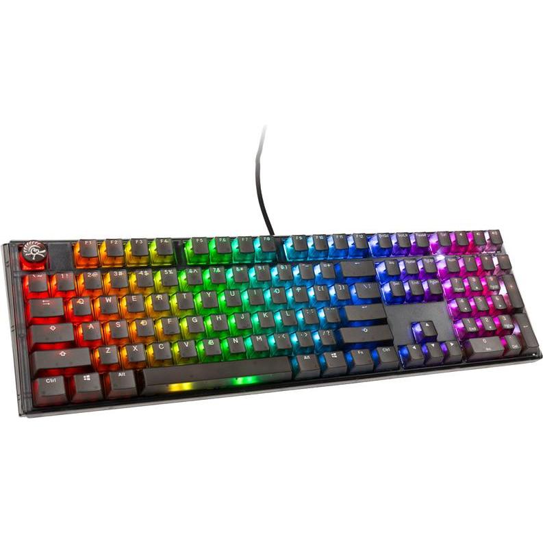 Ducky One 3 Aura Black Gaming Tastatur, RGB LED - MX-Red (US) (Eng. Int., Kabelgebunden), Tastatur, Schwarz