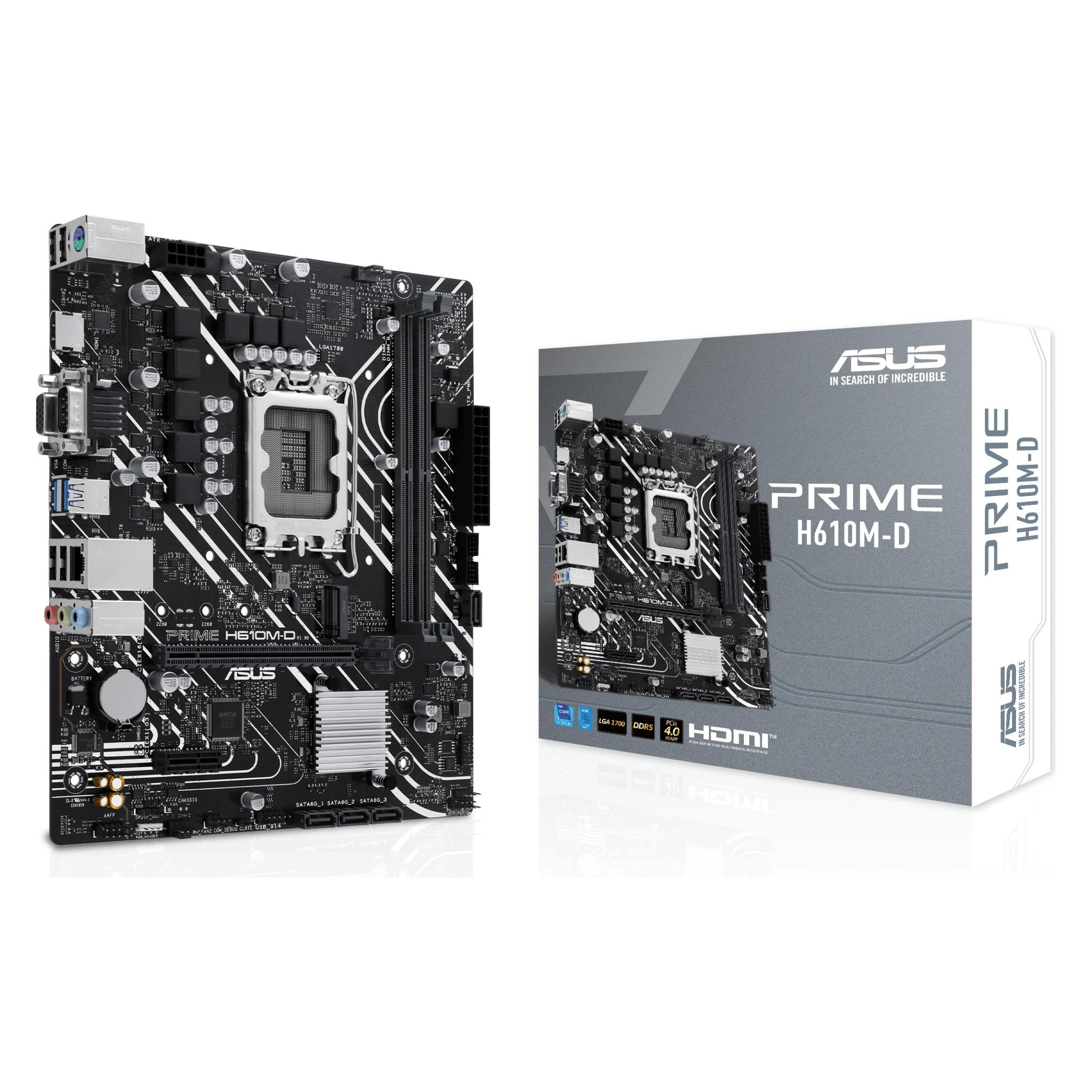ASUS PRIME H610M-D (LGA 1700, Intel H610, mATX), Mainboard