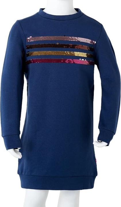 Produktbild vidaXL Kinder-Pulloverkleid Marineblau 92,Material: 95 % Baumwolle (92)