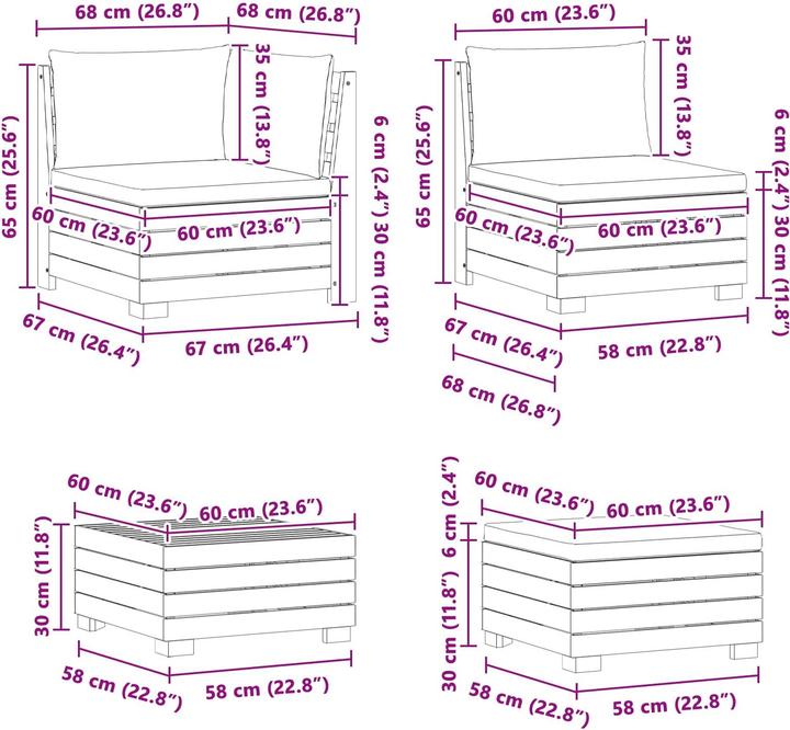 Produktbild vidaXL Outdoor-Sofa