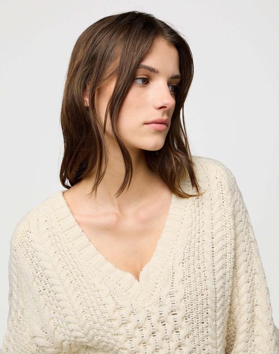 Actual product image Wrangler Pullover V Neck Cable Knit (S)
