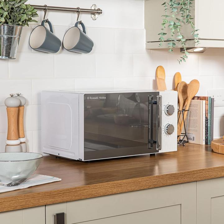 Actual product image Russell Hobbs Manual Microwave with Honeycomb Design, 5 Power Levels, Defrost Setting, Integrated Timer (17 l)