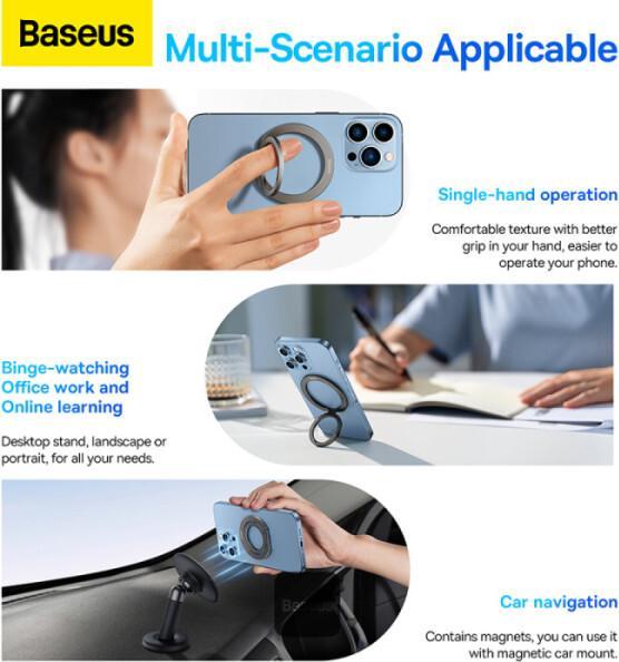 Produktbild Baseus Halo Series Foldable Metal Ring StandSingle-ringGrey