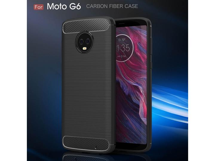 Actual product image Screenguard Motorola Moto G6 Plus Cover Carbon Brushed Soft TPU (Motorola Moto G6 Plus)
