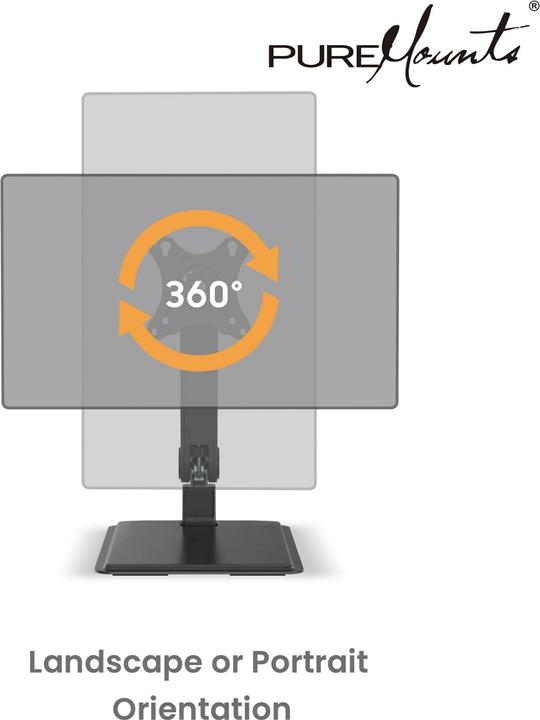 Image du produit PureMounts Tischhalterung PM-OFFICE-ST-20 bis 8 kg – Schwarz (Tables, 32", 8 kg)