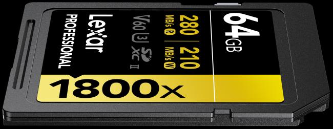 Image du produit Lexar Professional 1800x (64 Go, SDXC, U3, UHS-II)