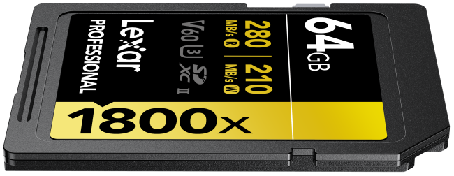 Actual product image Lexar Professional Gold Series (64 GB, SDXC, U3, UHS-II)