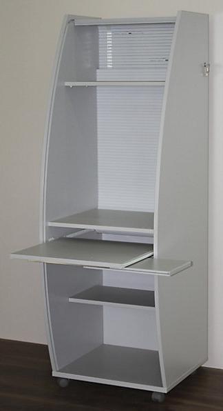 Actual product image eurokraft pro Computer cabinet with plastic roller shutter, mobile