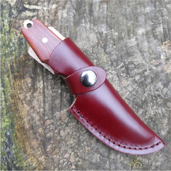 Produktbild Herbertz Selektion Gürtelmesser, AISI 440 Stahl, rostfrei, Full Tang, Sandelholz Heftschalen, Leder (7.20 cm)
