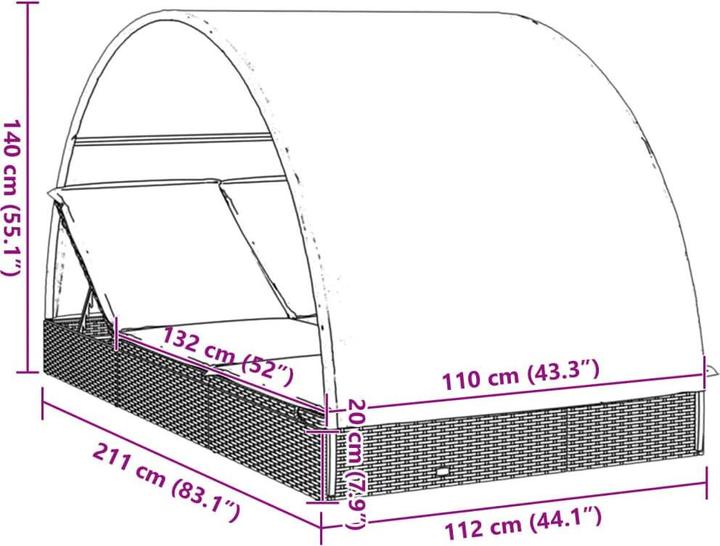 Immagine prodotto vidaXL Sonnenliege (211 cm)