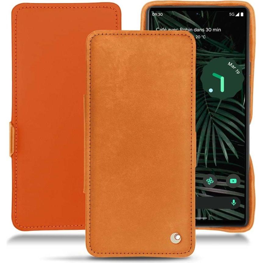 Noreve Lederschutzhülle horizontal (Google Pixel 6 Pro), Smartphone Hülle, Orange