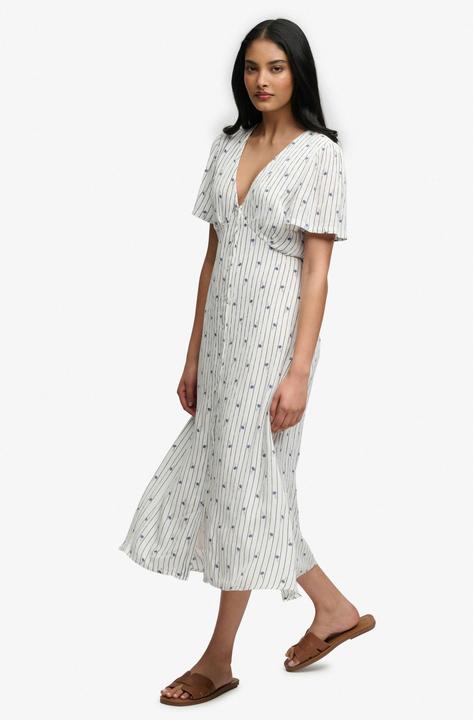 Image du produit Superdry Robe Midi à Manches Courtes et Boutons Imprimée (L)