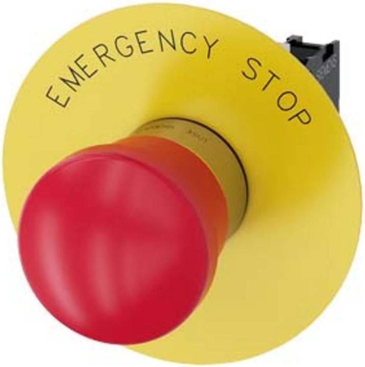 Actual product image Siemens SIRIUS ACT emergency stop switch complete metal, high gloss, red