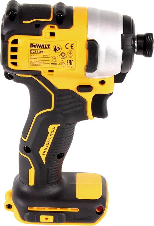 Actual product image DeWalt DCF 809 D1 Akku Schlagschrauber 18 V 190 Nm 1/4" Brushless + 1x Akku 2,0 Ah + Ladegerät (Rechargeable battery operated)