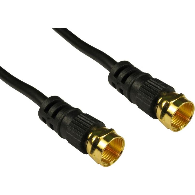 Cables Direct CDL 10m F Connector - Black (10 m), Video Kabel