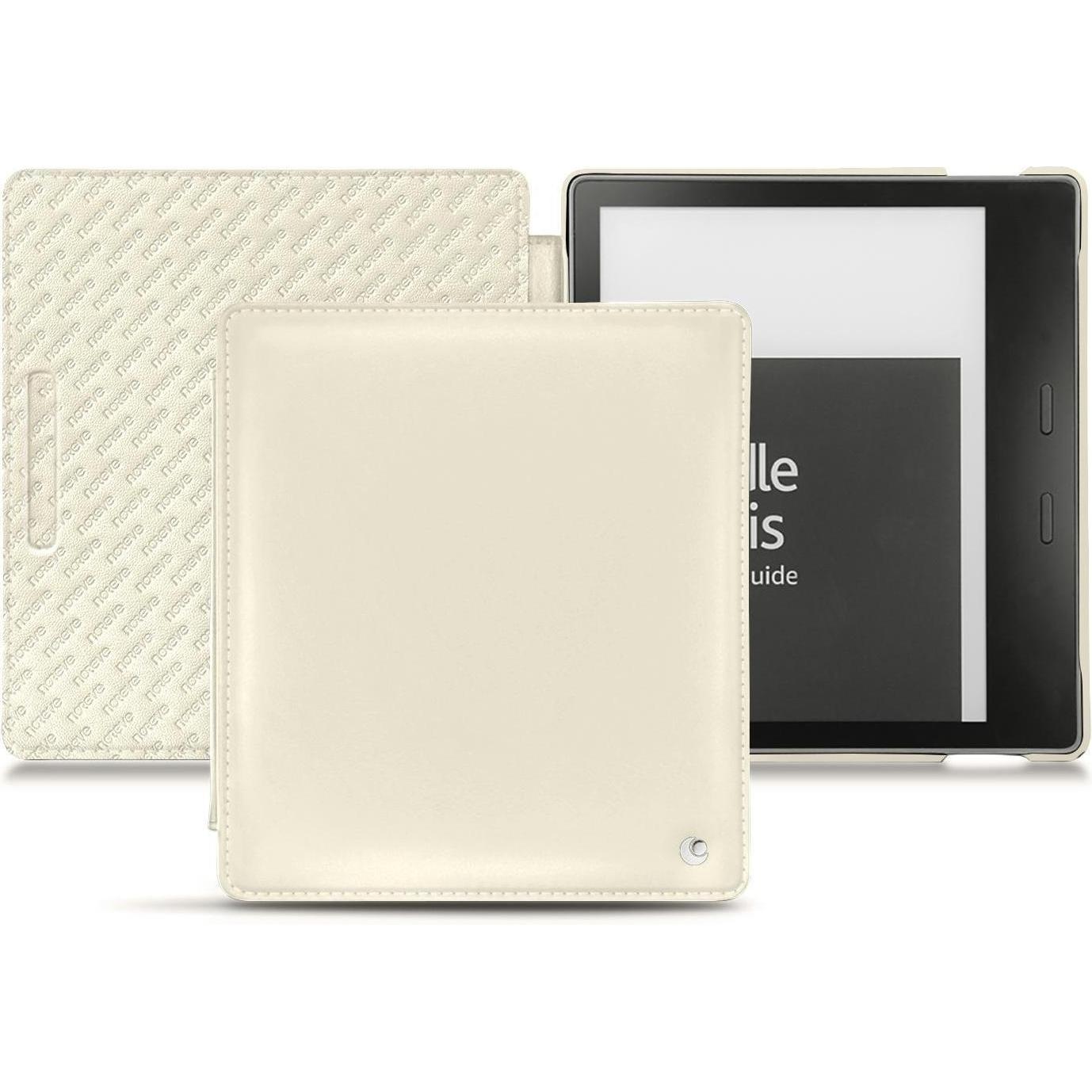 Noreve Lederschutzhülle horizontal (Kindle Oasis (2019)), Tablet Hülle, Weiss