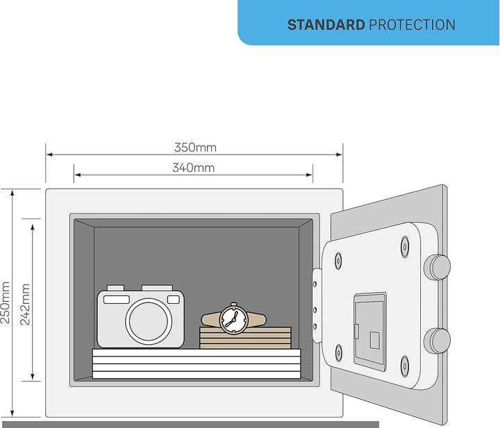 Immagine prodotto Yale Cassaforte Value Safe con allarme e tastiera M, 16,3 l (16.30 l)