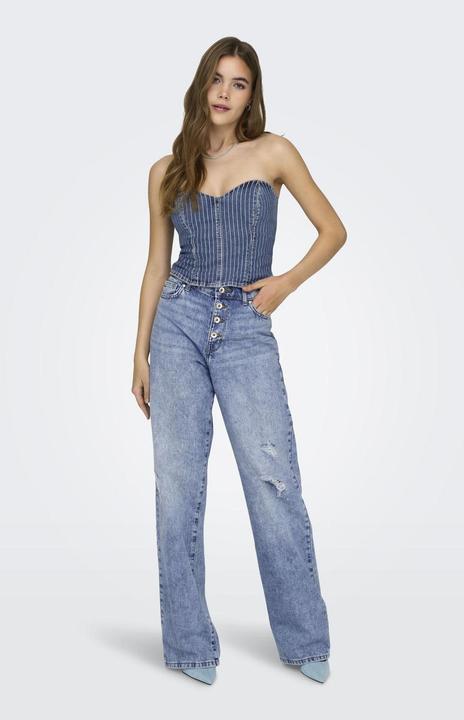 Produktbild Only Weiter Beinschnitt Hohe Taille Offener Saum Jeans Weit geschnitten jeans (W29/L32)