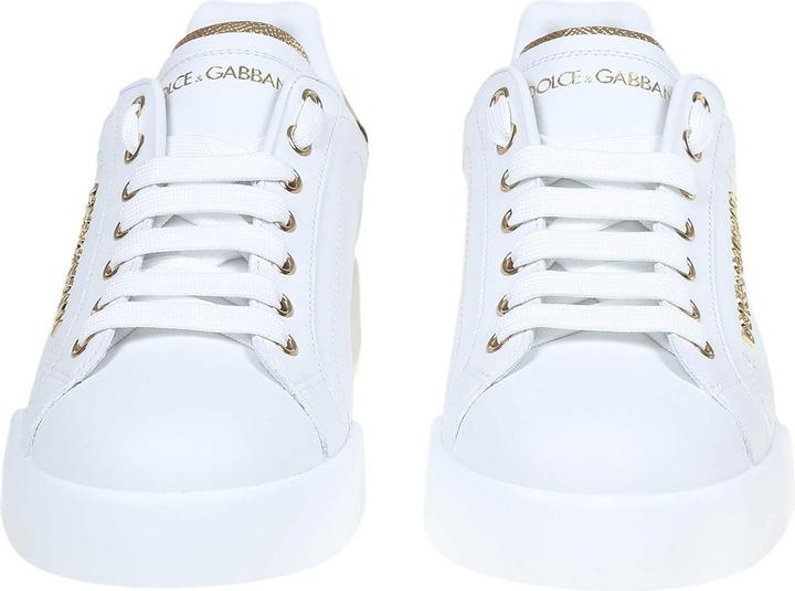 Produktbild Dolce & Gabbana portofino sneakers in white leather with logo pearl (39)