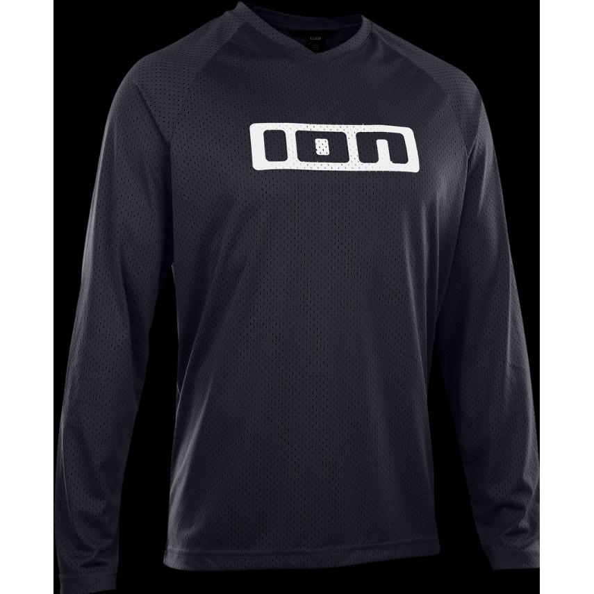 ION, Herren, Velotrikot, Bike Jersey Logo LS unisex - black (XXL), Schwarz, XXL