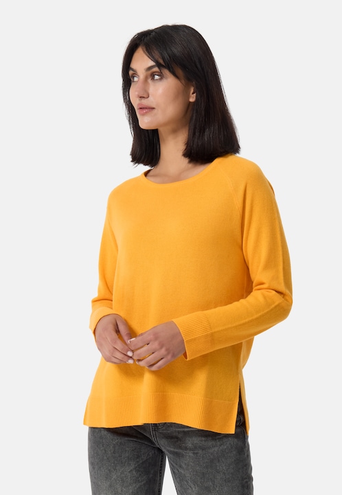 Actual product image Cash-Mere Kaschmir Rundhals Pullover mit Seitenschlitzen (L)