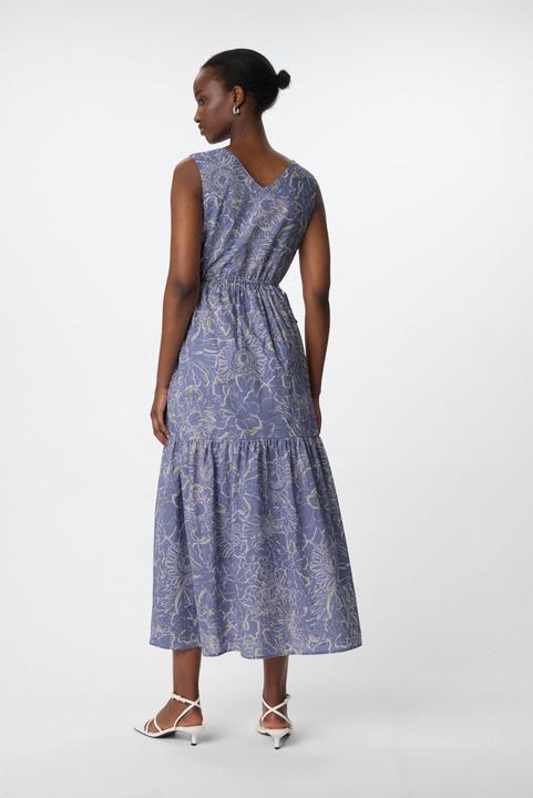 Produktbild Comma Kleid Gemustertes Maxikleid mit V-Ausschnitt und Tunnelzug (46)