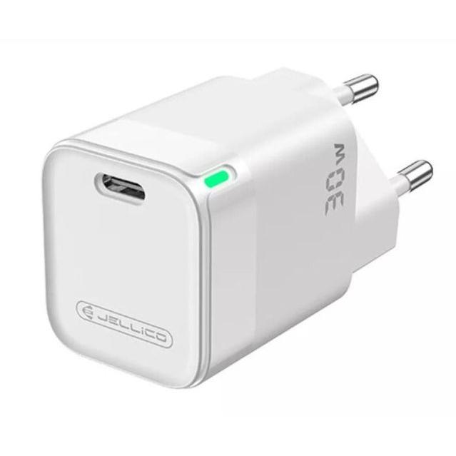 Jellico C43 Mini PD 30W QC 3.0 Smart Adaptive Fast Charger con 1x USB-C (5-20V) (30 W), Caricatore USB