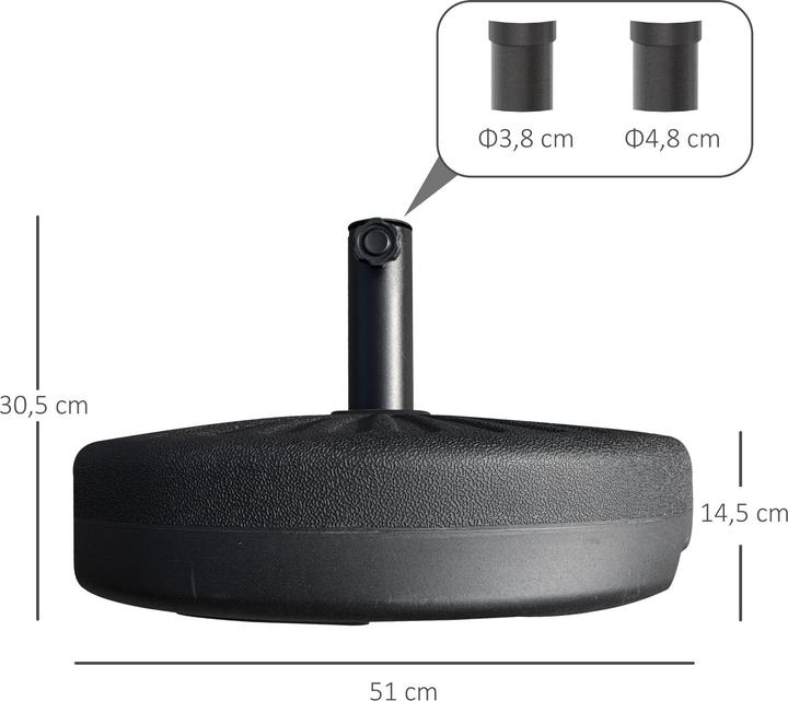 Produktbild Outsunny Schirmständer befüllbar mit Wasser oder Sand