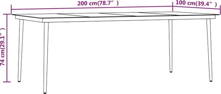 Produktbild vidaXL Garten Essgruppe (200 x 100 x 74 cm)