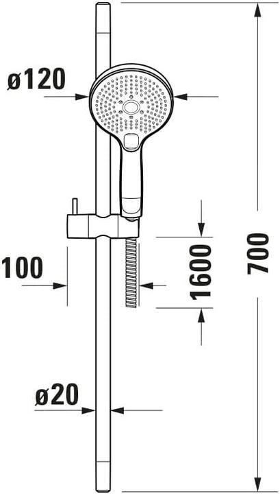 Produktbild Duravit Brauseset schwarz matt (3 Strahlarten, 14 l/min)