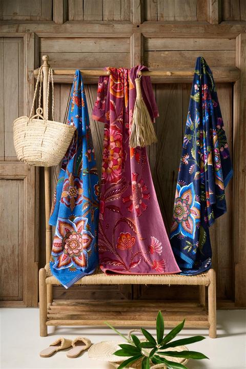 Actual product image PIP Studio Viva la Vida blue bath towel 100x180cm (1 piece) (180 x 100 cm)