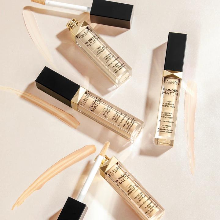 Actual product image Eveline Wonder Match Liquid Concealer 10 Light Vanilla 7ml (Light Vanilla, Vanilla)