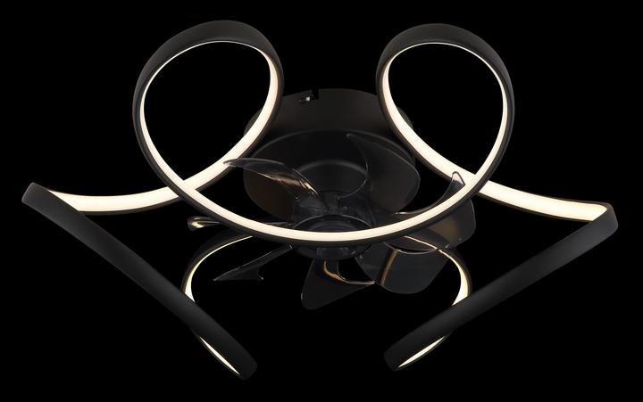 Produktbild Globo Deckenventilator Leonhard schwarz LED (54 dB)