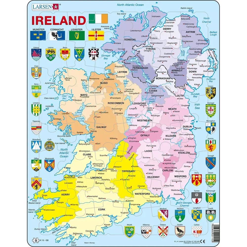 Thumbnail - Larsen Puzzle - Irland (politisch) (48 Teile)