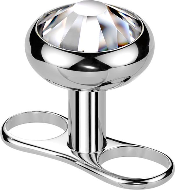 Produktbild Star Piercing Steriler Dermal Anchor Innengewinde silber zwei Loch mit Kristall silber (ohne Messing, Titan)