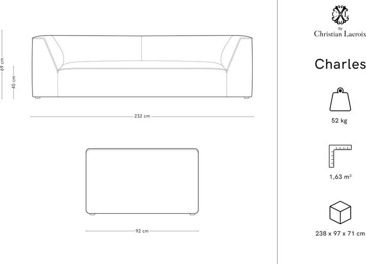 Actual product image CXL by Christian Lacroix Charles (3-seater)
