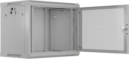 Produktbild Lanberg 19" 9HE 600X450 grauer Wandmontage-Rack-Schrank perforierte Türen (flach verpackt) (9 HE, 19 Zoll Rack)