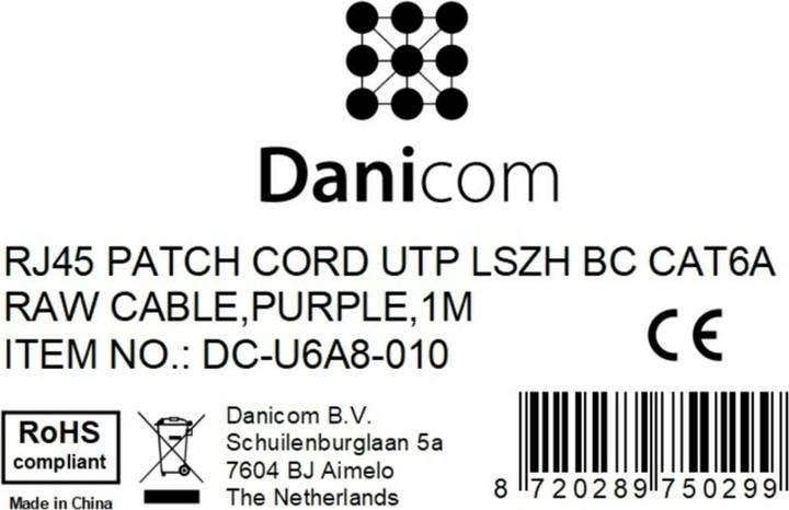 Produktbild Dsit CAT6a Netzwerkkabel 100% Kupfer (UTP, CAT6a, 1 m)