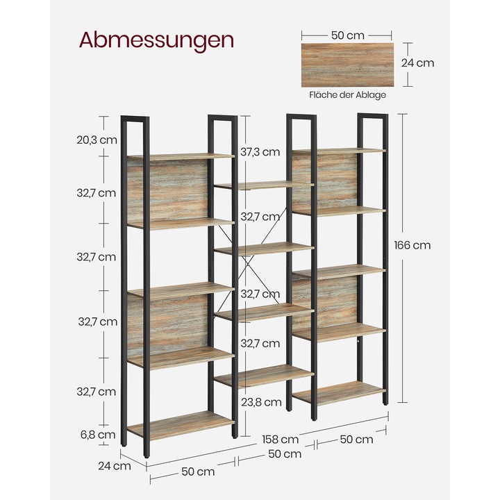 Actual product image Vasagle Carolin (158 x 24 x 166 cm)